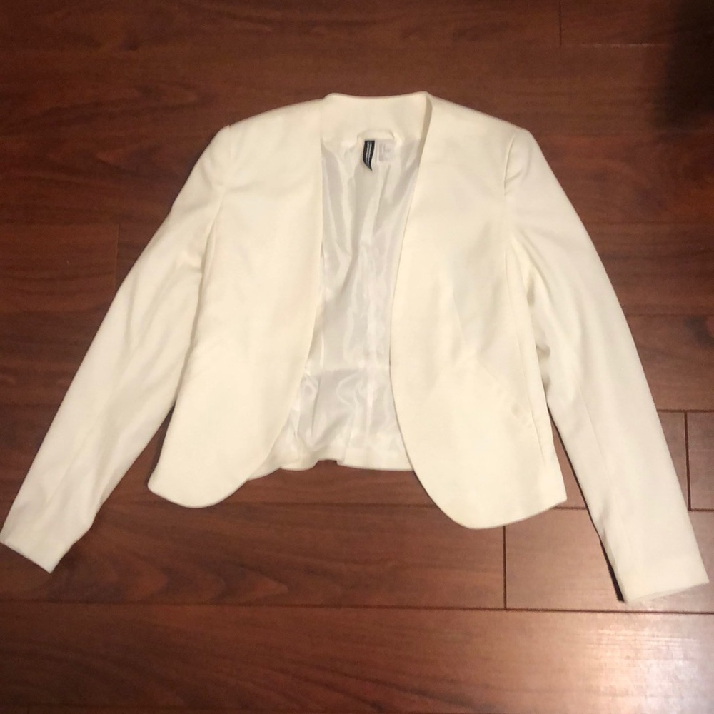 White midi blazer